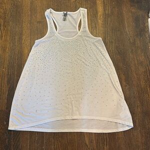 White sparkle tank top